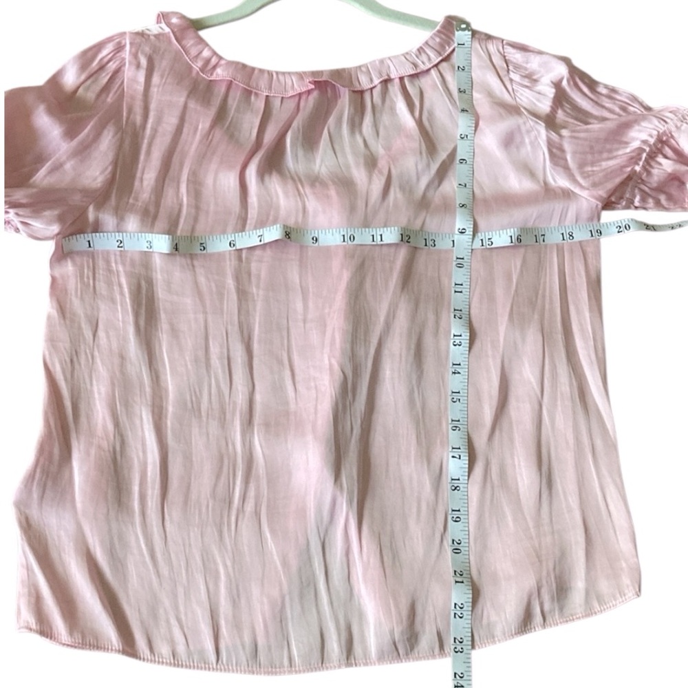 J.Crew Ruffle Featherweight Satin Scoopneck Blouse Top Sz S - Picture 4 of 6